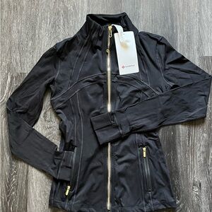 lululemon athletica Black Athletic Zip-Up Jacket with Gold Hardware